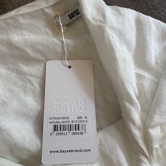 NWT BAYSE Brand Octavia White Maxi Dress Greek Goddess Sleeveless Sz M $140 - Picture 5 of 13